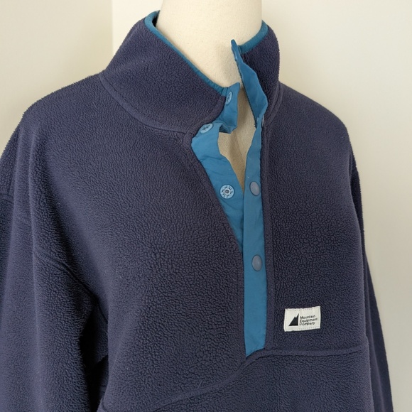 MEC Fleece Pullover Mountain Equipment Company Long Sleeve Quarter Button Up - Picture 4 of 10